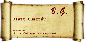 Blatt Gusztáv névjegykártya